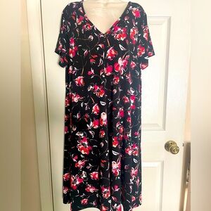 Roaman’s‎ Black Floral Dress Size 18/20